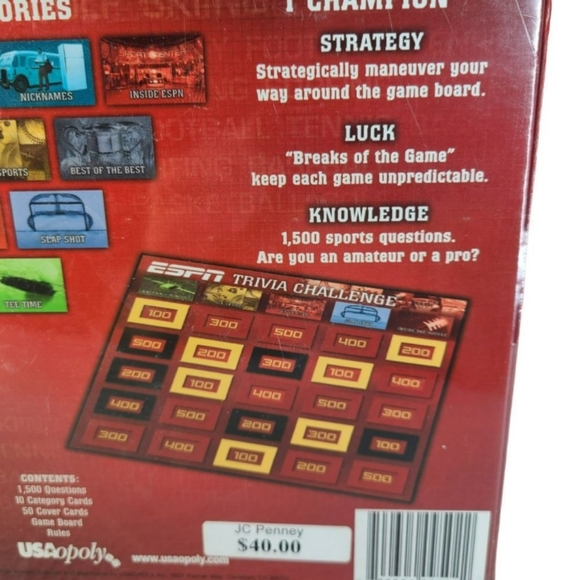 ESPN All Sports Trivia Challenge Board Game Party Family Fun Sealed Age 13 Up - Picture 7 of 7